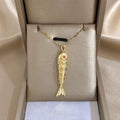 18K Gold Plated Stainless Steel Fish Pendant Necklace for Women Creative Ocean Series Clavicle Choker Chain Jewelry Gifts