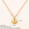 Ocean Series Dopamine Colored Rope Chain Pendant Necklace Stainless Steel Starfish Tail Charm Fashion Trendy Women Jewelry Gift