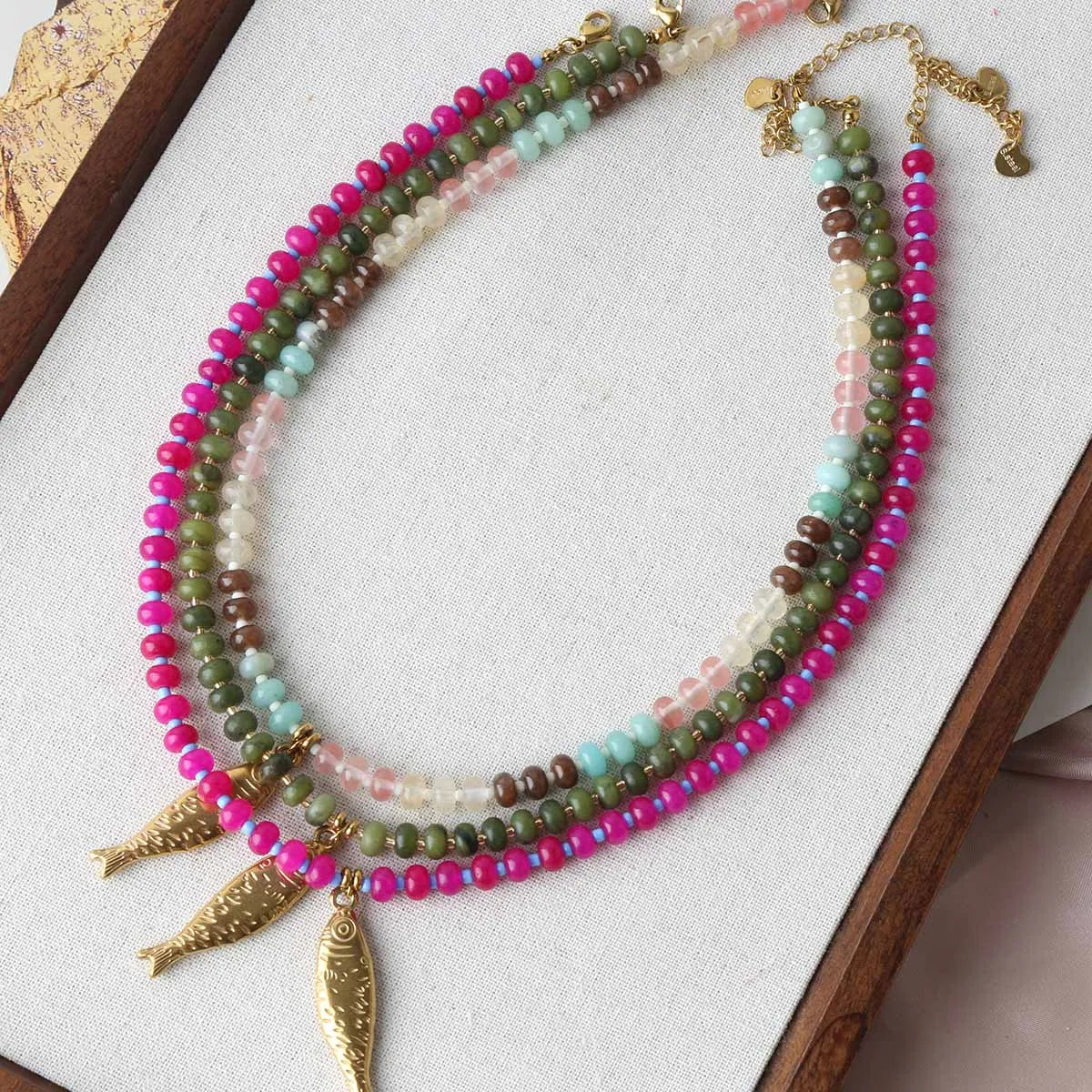 Fashion Retro Fish Necklace Titanium Steel Koi Fish Pendant Necklaces for Women Exquisite Beach Party Jewelry Accessories
