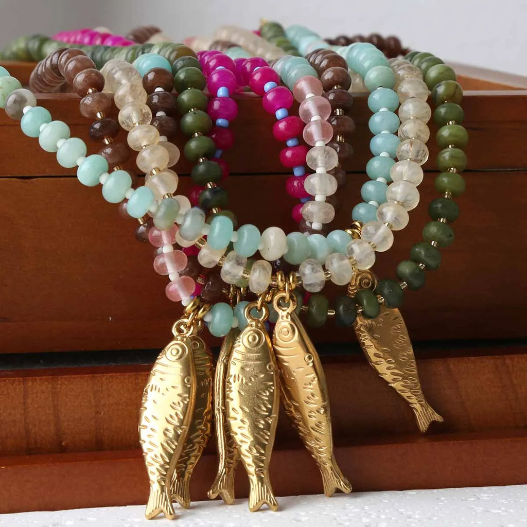 Fashion Retro Fish Necklace Titanium Steel Koi Fish Pendant Necklaces for Women Exquisite Beach Party Jewelry Accessories
