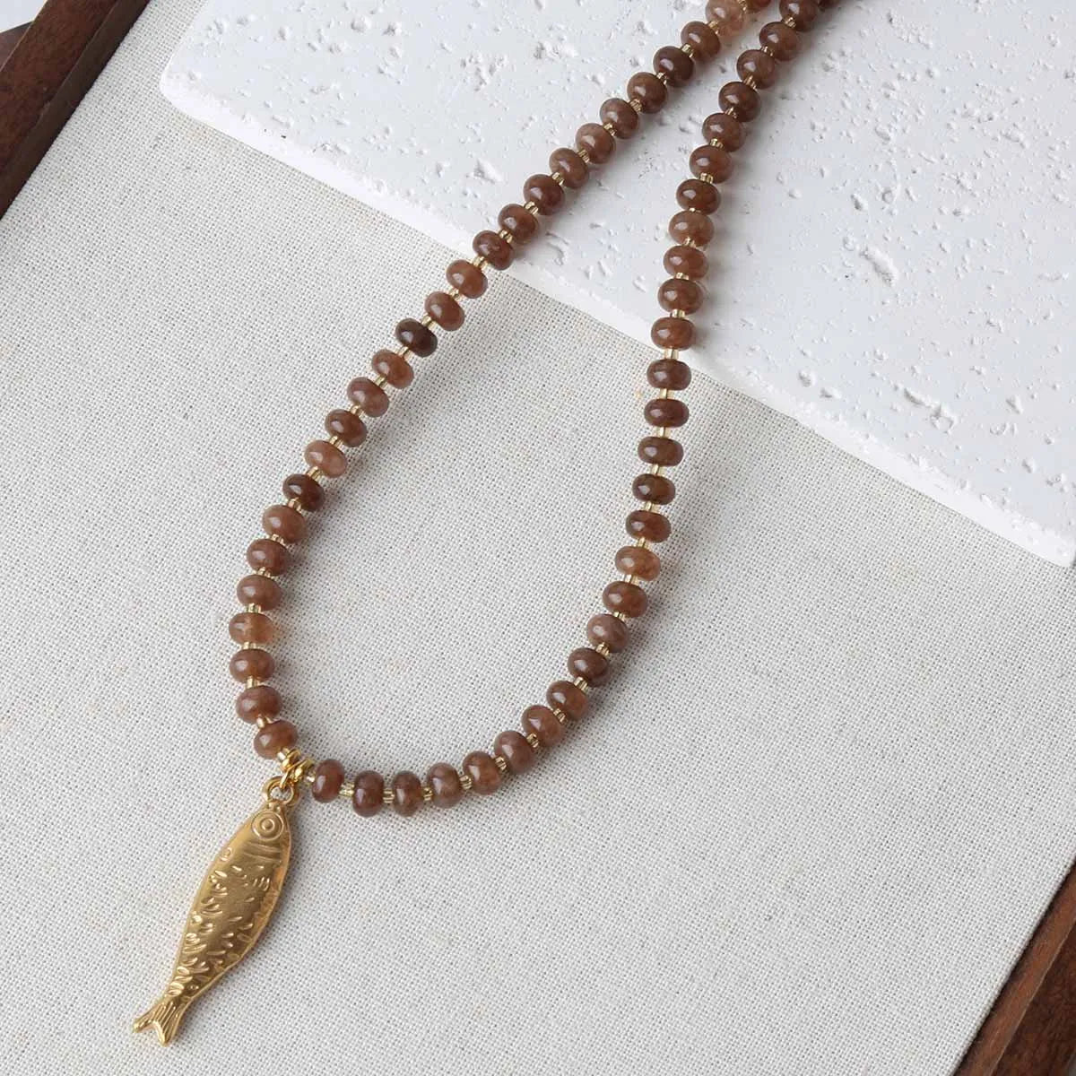 Fashion Retro Fish Necklace Titanium Steel Koi Fish Pendant Necklaces for Women Exquisite Beach Party Jewelry Accessories