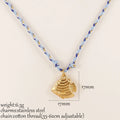 Ocean Series Dopamine Colored Rope Chain Pendant Necklace Stainless Steel Starfish Tail Charm Fashion Trendy Women Jewelry Gift