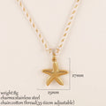Ocean Series Dopamine Colored Rope Chain Pendant Necklace Stainless Steel Starfish Tail Charm Fashion Trendy Women Jewelry Gift